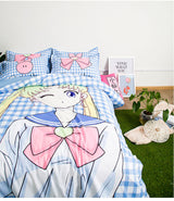 Sailor Moon Bed Sheets Quilt Set