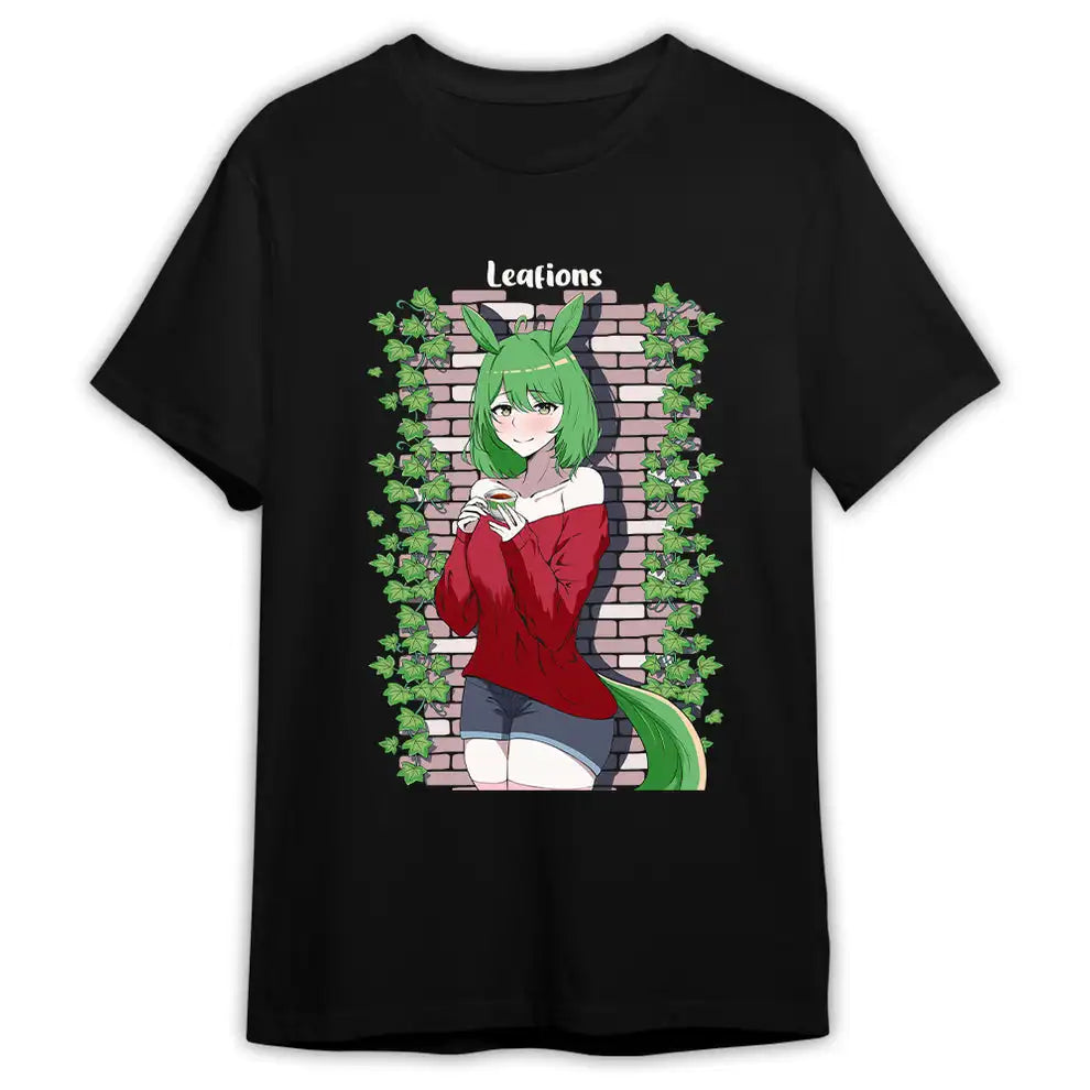 Here at Everythinganimee we have the best anime shirts in the world.
Embrace the soothing essence of nature with the Leafions Ivy Wall Tee! Featuring a calming green palette and a charming character design surrounded by ivy, this shirt captures the peaceful vibe of nature.