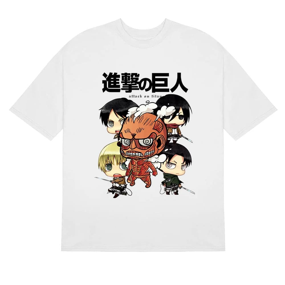 Immerse yourself in this strikin characters Tee, perfect for anime fans. Looking for more Attack on Titan merch? Explore our full collection of anime merch now!