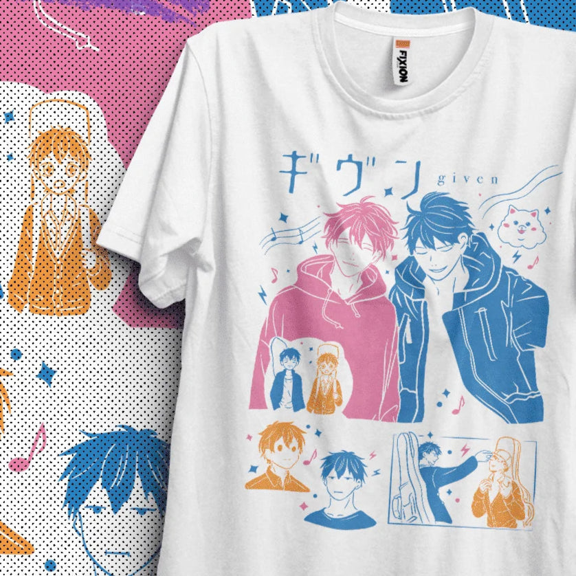 Immerse yourself in this striking Given Tee, perfect for anime fans. Looking for more Given merch? Explore our full collection of anime merch now!