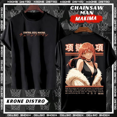 Here at Everythinganimee we have the best anime shirts in the world.
Unleash the power of Chainsaw Man with this striking Makima tee, showcasing the Control Devil in her signature commanding style. Whether you're a fan of Makima's mysterious charm or her ruthless power.