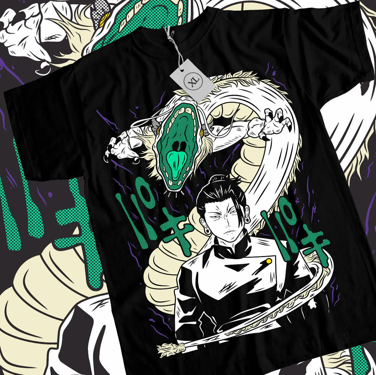 Here at Everythinganimee we have the best anime shirts in the world. 
Unleash the power of curses with this epic Geto Suguru tee from "Jujutsu Kaisen." 