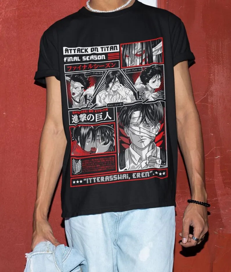 This tee features iconic moments and characters from the final season. If you are looking for more Attack Of Titan Merch, We have it all! | Check out all our Anime Merch now!