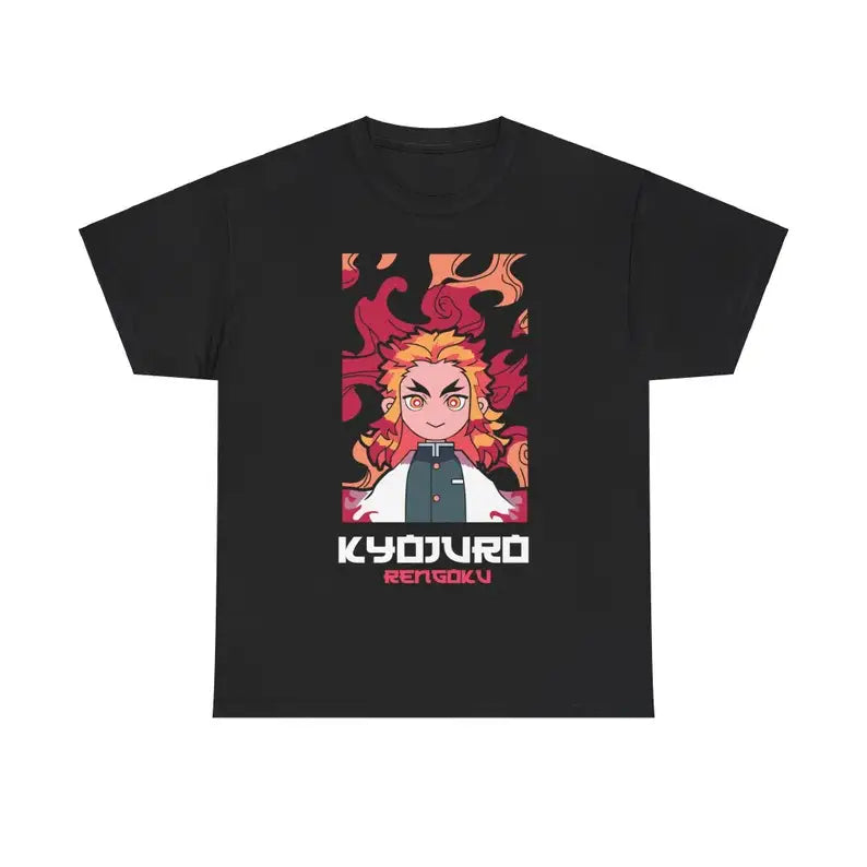 Immerse yourself in this striking Kyojuro Tee, perfect for any Kyojuro fan. Looking for more Demon Slayer merch? Explore our full collection of anime merch now!