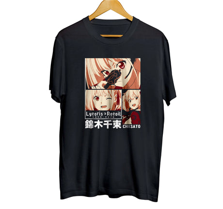 This tee features the adorable character Chisato Nishikigi from Lycoris Recoil, perfect for fans. If you are looking for more Lycoris Recoil Merch, We have it all! | Check out all our Anime Merch now!