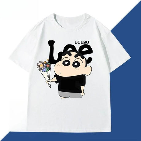This tee captures the magic of Shinnosuke. If you're looking for more Crayon Shin-chan merch, we have it all! Check out our anime merch now—free shipping!