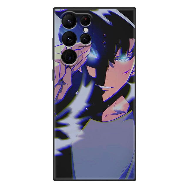 Anime Solo Leveling Phone Case For Samsung Galaxy S23 S22 S21 Ultra S20 FE 5G S10E S10 Lite S9 S8 Plus S7 Edge Black Cover, everythinganimee