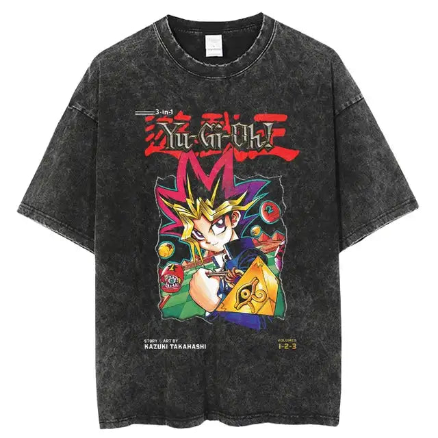 Here at Everythinganimee we have the best anime shirts in the world. Dive into the world of Yu-Gi-Oh! with this vibrant Yugi tee. 