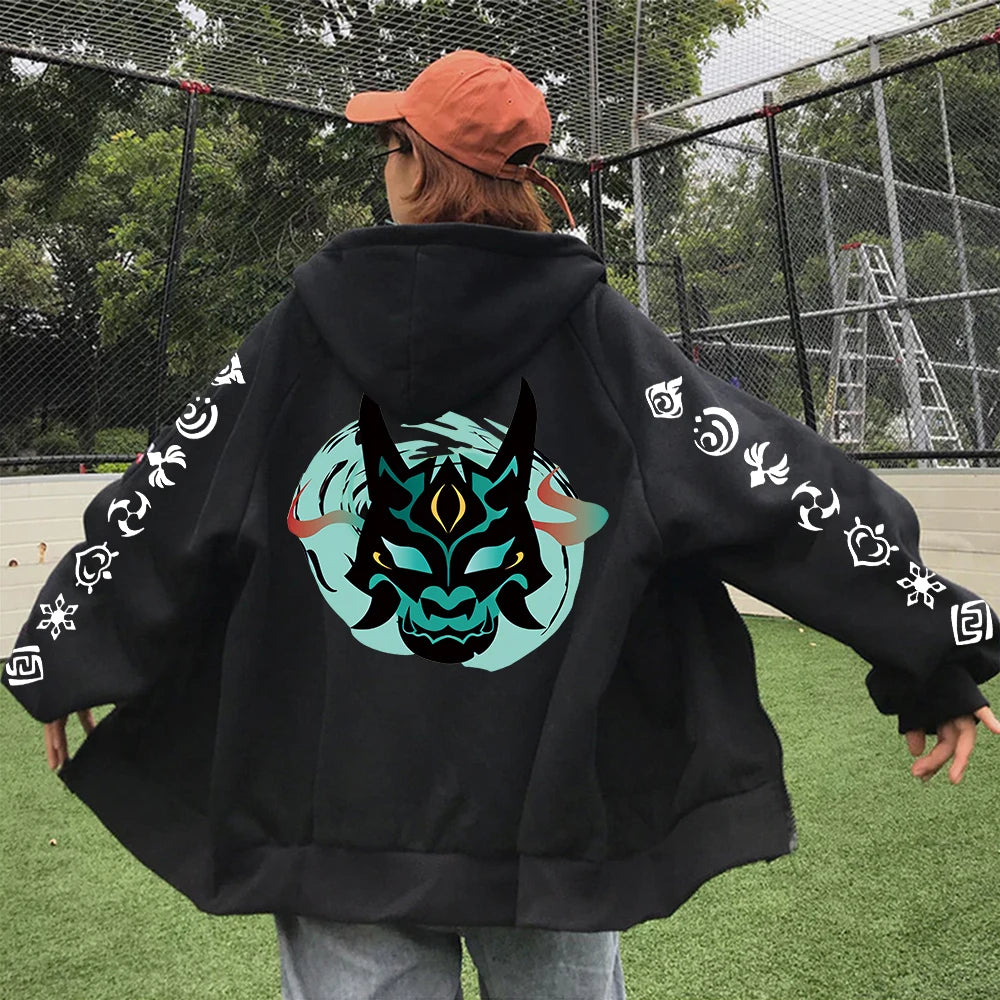 Genshin Oni Mask Hoodie