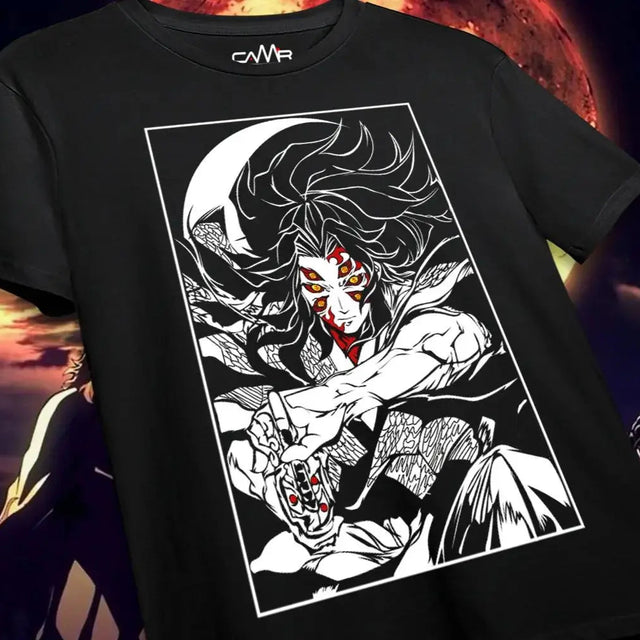 Immerse yourself in this striking Kokushibo Tee, perfect for anime fans. Looking for more Demon Slayer merch? Explore our full collection of anime merch now!