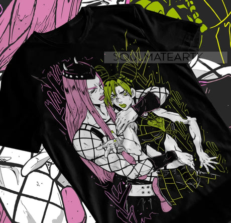 Here at Everythinganimee we have only the best anime merch! Free Global Shipping.
Step into the world of JoJo's Bizarre Adventure with this bold and dynamic Jolyne Cujoh T-Shirt, inspired by the Stone Ocean arc. 