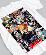 Here at Everythinganimee we only have the best shirts in the world! Step into the epic world of Bleach with this striking tee, featuring an intense collage of your favorite characters from the series. Showcasing Ichigo Kurosaki and an array of iconic faces from the Thousand-Year Blood War arc, 