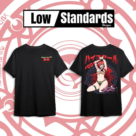 Here at Everythinganimee we have the best anime shirts in the world.
Embrace the power of Rias Gremory from High School DxD with this bold tee. Featuring her in an iconic battle stance, this shirt perfectly showcases her fierce yet alluring persona. 