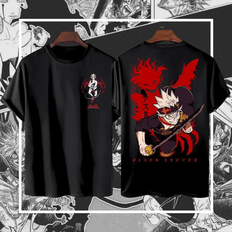 Here at Everythinganimee we have the best anime shirts in the world.
Step into the world of Black Clover with this electrifying Asta tee. Showcasing Asta in his fierce demon form, this shirt embodies the strength and determination of the iconic character. 