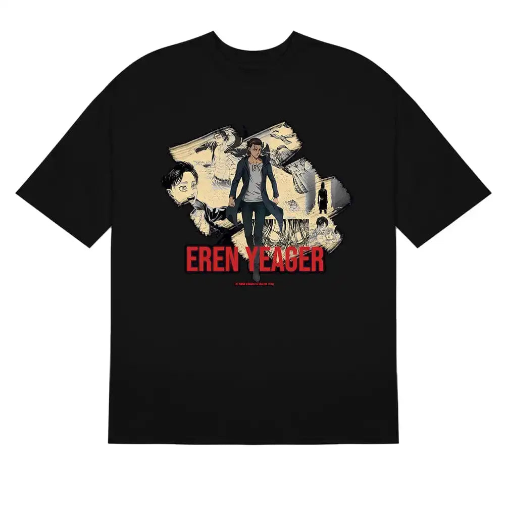 Here at Everythinganimee we have the best anime shirts in the world.
Step into the world of Attack on Titan with this epic Eren Yeager Manga Panel Tee. Featuring bold manga panels and a striking image of Eren, this tee captures the intensity of his journey, making it a must-have for any fan of the series.