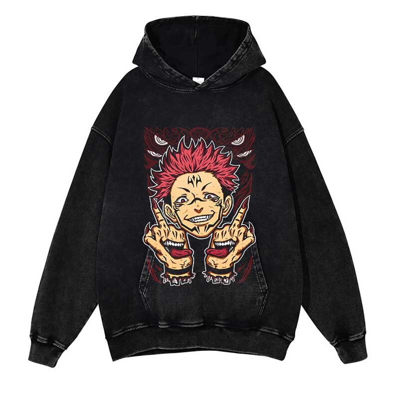 Sukuna from Jujutsu Kaisen Vintage Hoodie