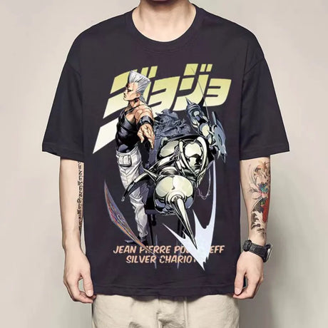 Showcase your love for JoJo's Bizarre Adventure with this Jan Pierre Polnareff Anime T-Shirt. Here at Everythinganimnee we have the best anime merch! Free Global Shipping