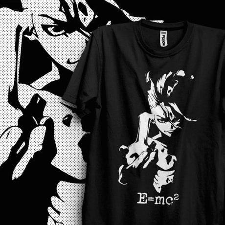 Immerse yourself in this Senku Ishigami tee, perfect for anime fans. Looking for more Dr Stone merch? Explore our full collection of anime merch now!