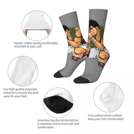 These socks capture the essence ofMakunouchi , the legendary boxer. If you are looking for Hajime No Ippo Merch, We have it all! | check out all our Anime Merch now! 