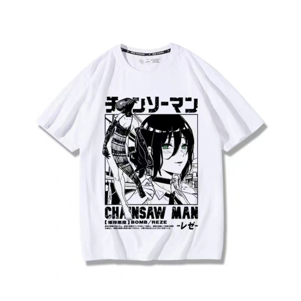 This tee captures the magic of Reze. If you're looking for more Chainsaw Man merch, we have it all! Check out our anime merch now—free shipping!