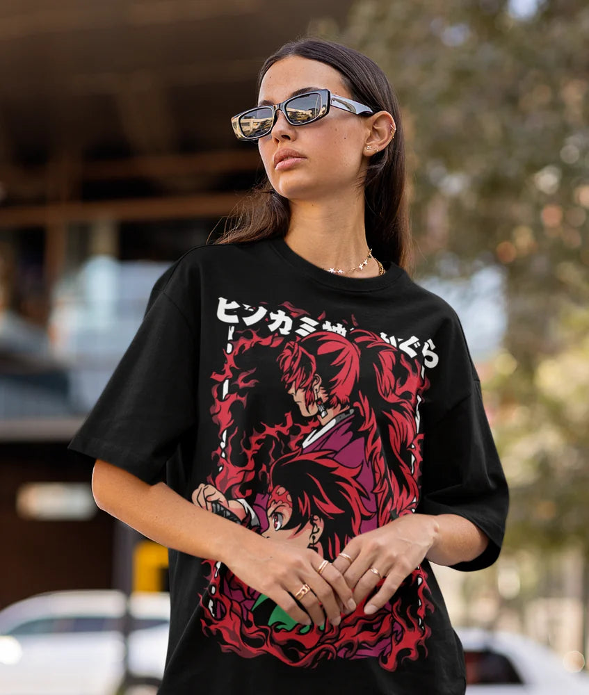 This tee captures the magic of Tanjiro & Kyojuro. If you're looking for more Demon Slayer merch, we have it all! Check out our anime merch now—free shipping!