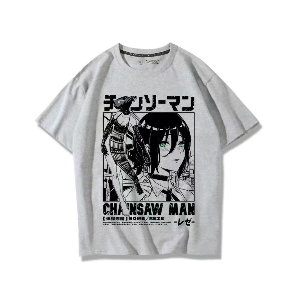 This tee captures the magic of Reze. If you're looking for more Chainsaw Man merch, we have it all! Check out our anime merch now—free shipping!