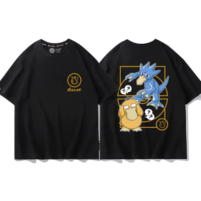 Here at Everythinganimee we have the best anime shirts in the world. 
Embrace the quirky confusion of Psyduck and the power of its evolved form, Golduck, with this iconic shirt. 