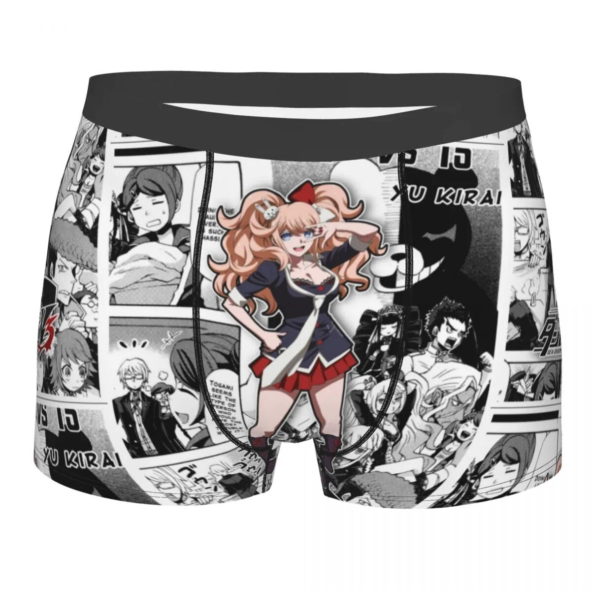 Men's Anime Camouflage Shark Mouth Print Long Boxers Briefs - Temu