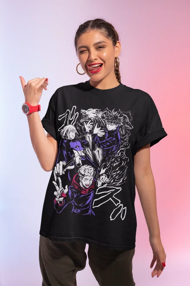 Here at Everythinganimee we have only the best anime merch! Free Global Shipping.
Unleash the power of the Jujutsu Kaisen with this stylish Tee. Featuring a bold and intense design