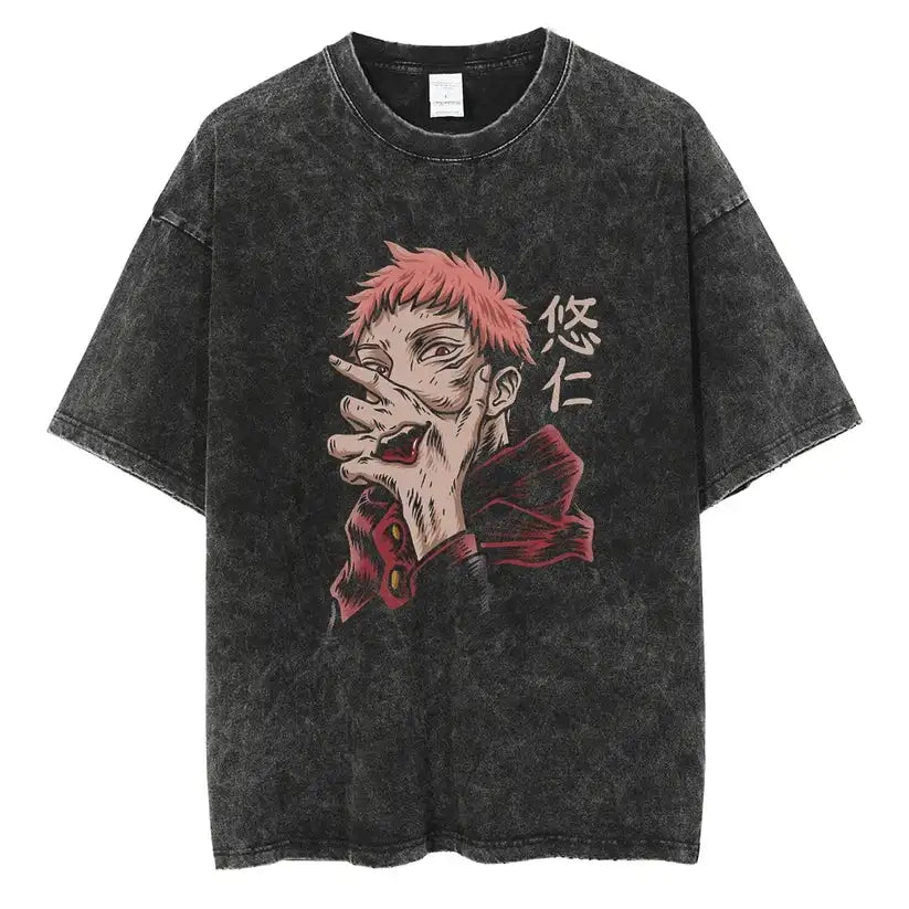 Here at Everythinganimee we have the best anime shirts in the world. 
Channel the power of Ryomen Sukuna with this bold Jujutsu Kaisen tee. 