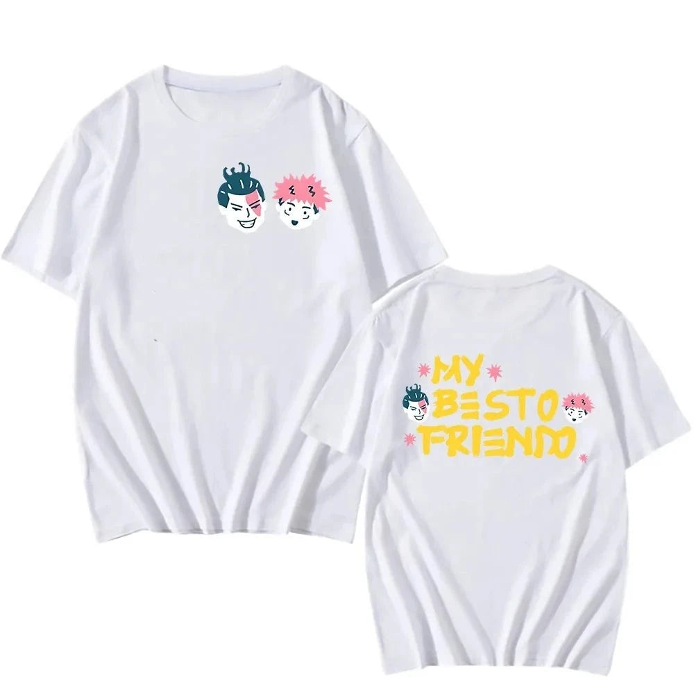 Show your love for JJK with our Jujutsu Bonds 'Besto Friendo' Cotton Tee | Here at Everythinganimee we have the worlds best anime merch | Free Global Shipping