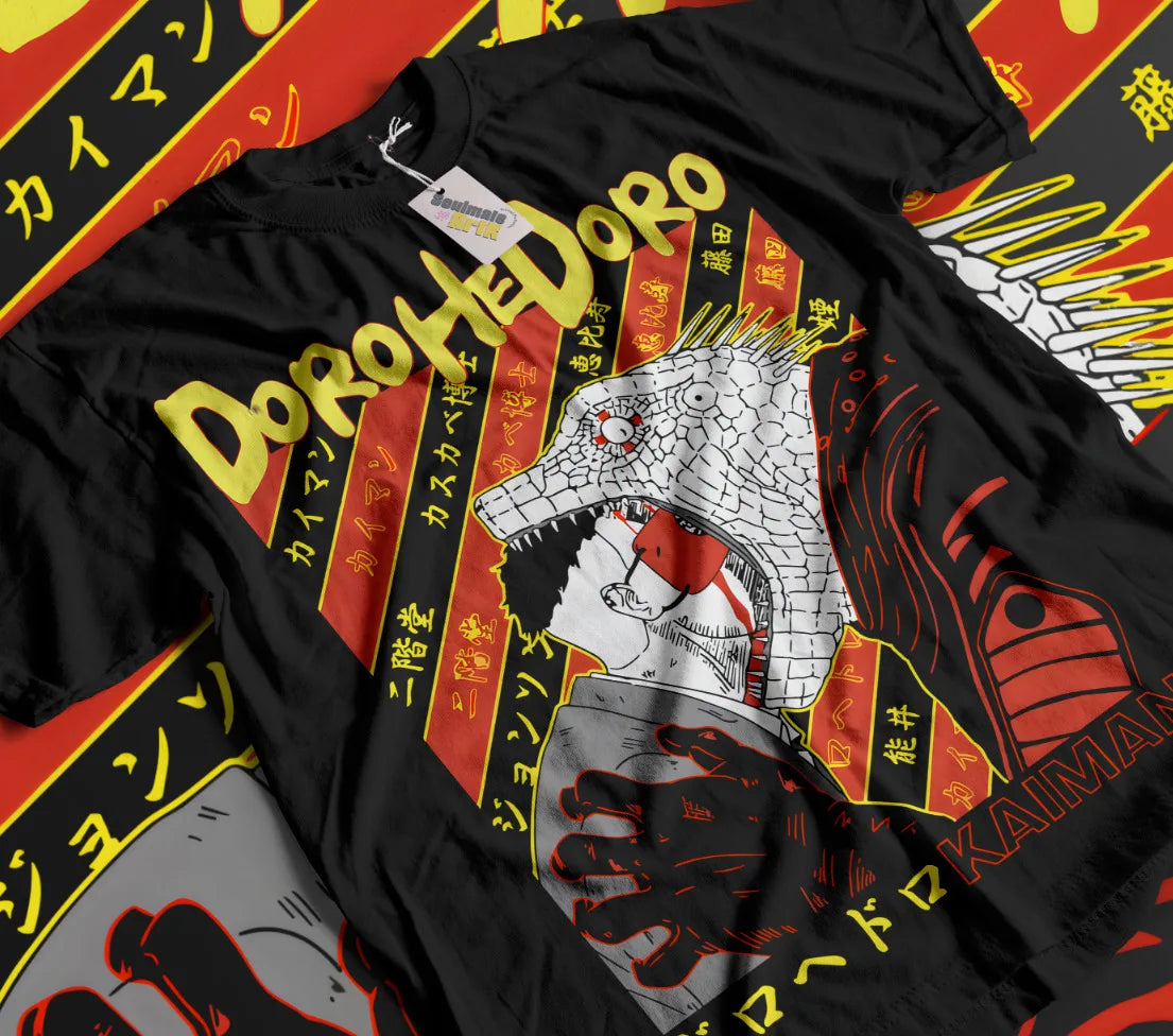 Here at Everythinganimee we have the best anime shirts in the world. Unleash the surreal world of Dorohedoro with this eye-catching Kaiman Tee. 