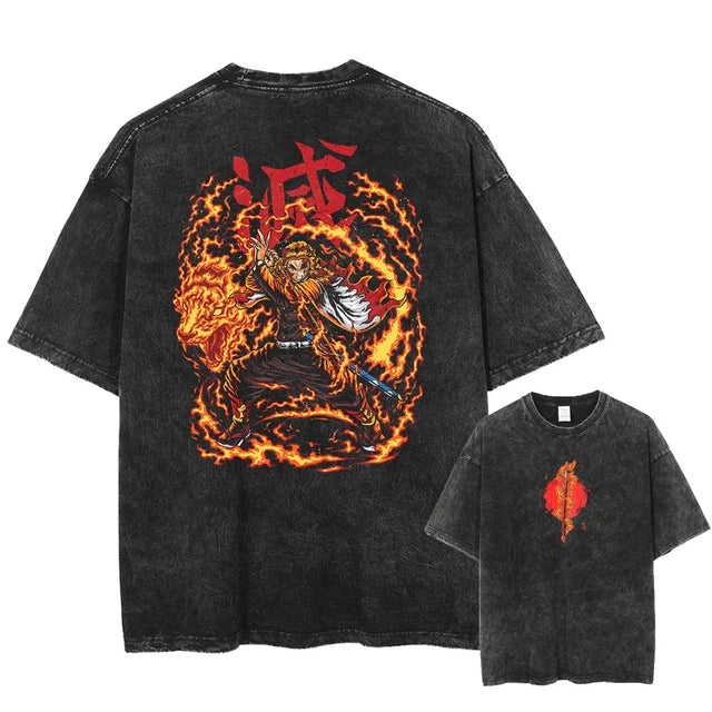 Here at Everythinganimee we have the best anime shirts in the world. 
Unleash the fiery power of the Flame Breathing technique with this electrifying Demon Slayer Tee. 