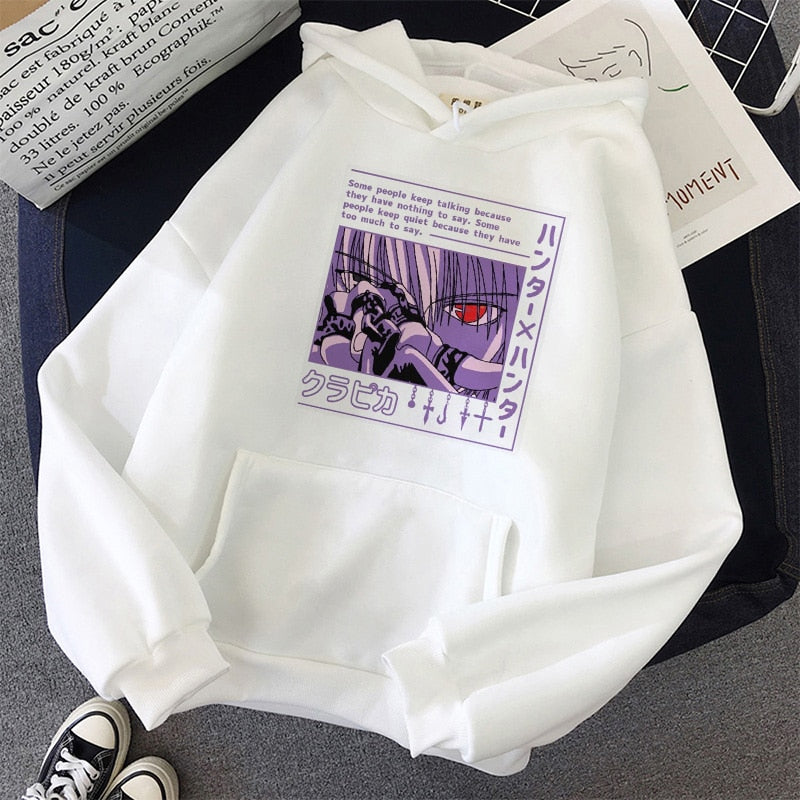 Upgrade your wardrobe with our Whispering Shadows Hoodie - Killua Zoldyck Edition | Here at Everythinganimee we have the best anime merch in the world | Free Global Shipping