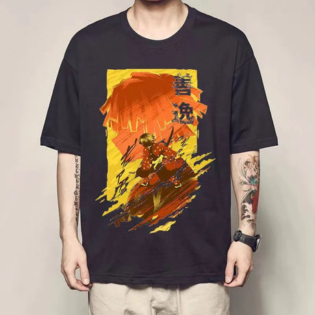 This tee captures Zenitsu's ferocity & fearlessness in an explosive  design that mirrors his thunderous abilities. If you are looking for more Demon Slayer Merch, We have it all! | Check out all our Anime Merch now!