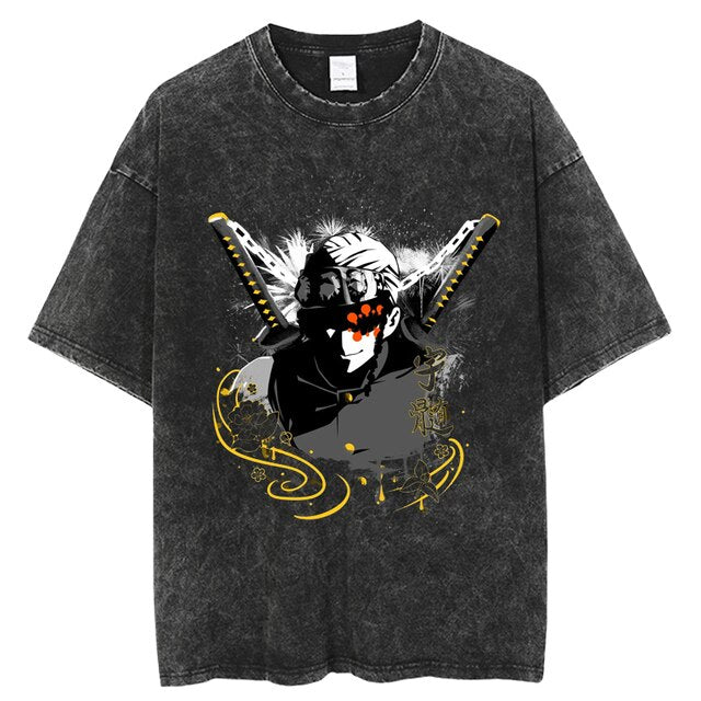 Anime TShirt Men Women Demon Slayer Manga Printed Tshirts 100%Cotton for Summer Harajuku Gothic Streetwear Casual Tops Tees, everythinganimee