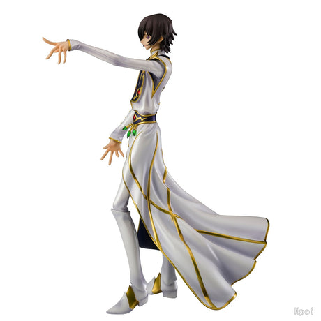 This figurine showcase Lelouch in his resplendent white emperor’s attire. | If you are looking for more Code Geass Merch, We have it all! | Check out all our Anime Merch now!