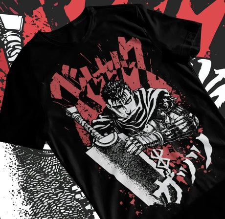 Here at Everythinganimee we have only the best anime merch! Free Global Shipping.
Channel the fierce determination of Guts with this epic Berserk T-Shirt. Featuring Guts in his iconic Berserker Armor, this tee captures the dark and intense essence of the legendary manga series.