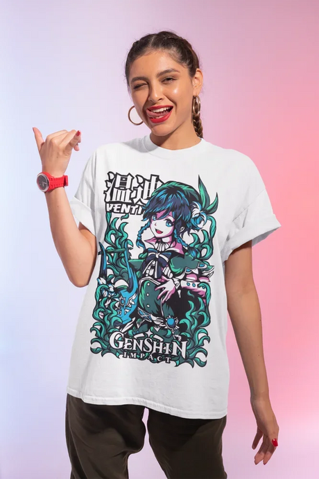 Here at Everythinganimee we have only the best anime merch! Free Global Shipping.
Celebrate your love for Genshin Impact with this vibrant Venti T-Shirt, exclusively on Everythinganimee.