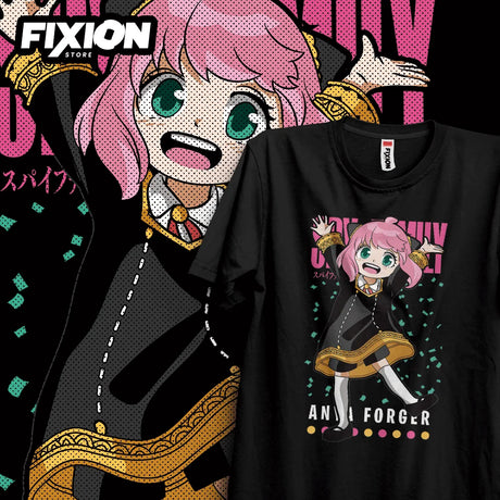 Here at Everythinganimee we have the best anime shirts in the world.
Celebrate Anya's joyful spirit with this vibrant tee from Spy X Family. The playful design captures Anya Forger in her signature cheerful pose, making it a must-have for fans who love her quirky and endearing personality.