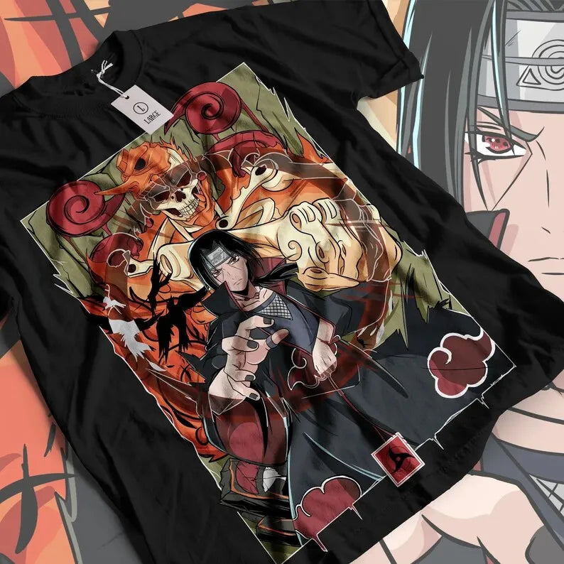 Here at Everythinganimee we only have the best shirts in the world! Dive into the world of Naruto with our exclusive Legendary Uchihas Tee Collection, featuring iconic characters Madara, Itachi, Sasuke, and Obito. Each design showcases their unique powers and intense aura, capturing their epic moments in stunning detail. Perfect for true fans who want to represent the power and legacy of the Uchiha clan.
