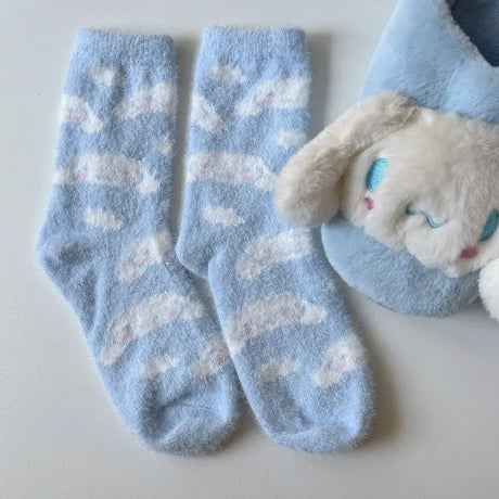 Snuggle up with our awesome new cute  Snuggle Paws Collection - Kawaii Sanrio Plush Socks Trio | Here at Everythinganimee we have the worlds best anime merch | Free Global Shipping