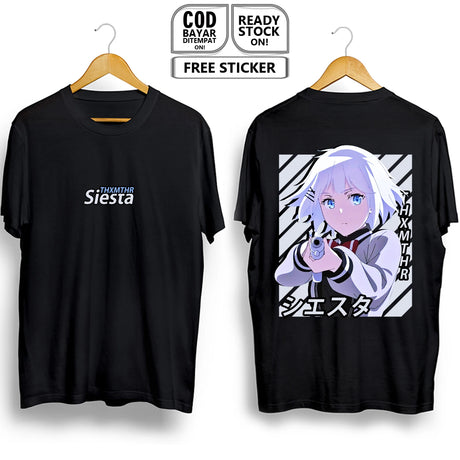 Here at Everythinganimee we have the best anime shirts in the world.
Channel your inner detective with the bold Siesta from Tantei! Featuring a striking design of Siesta with her iconic weapon in hand, this tee is the perfect fit for fans of mystery and action. 