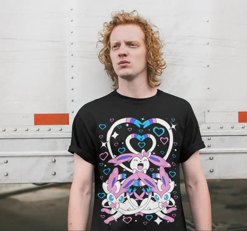 This tee captures the magic of Sylveon. If you're looking for more Pokemon merch, we have it all! Check out our anime merch now—free shipping!