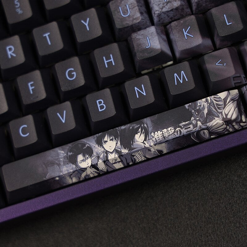 Attack on Titan Dark Style PBT Sublimation Keycap Set - 108 Keys