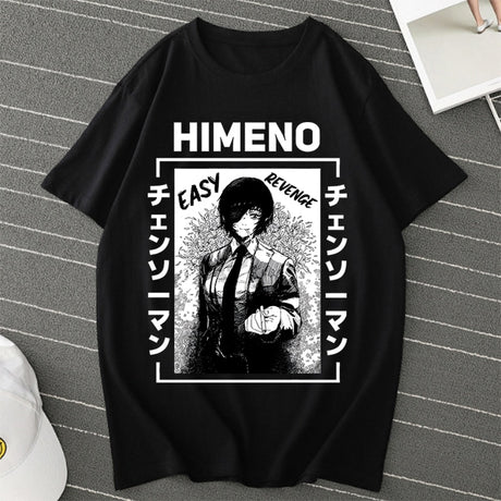 Step into the world of Chainsaw Man with our Himeno Revenge Tee, available in black, white, and grey. Here at Everythinganimee we have only the best anime merch! Free Global Shipping