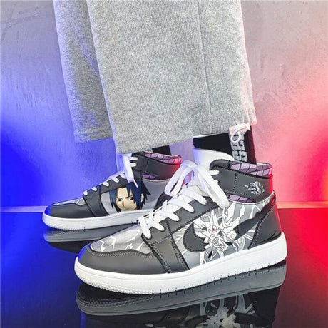 Anime peripheral Naruto joint aj men's shoes autumn Putian high-top basketball trendy shoes Air Force No. 1 men's board sasuke style, everythinganimee