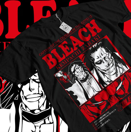 Immerse yourself in this striking Zaraki Kenpachi Tee, perfect for anime fans. Looking for more Bleach merch? Explore our full collection of anime merch now!