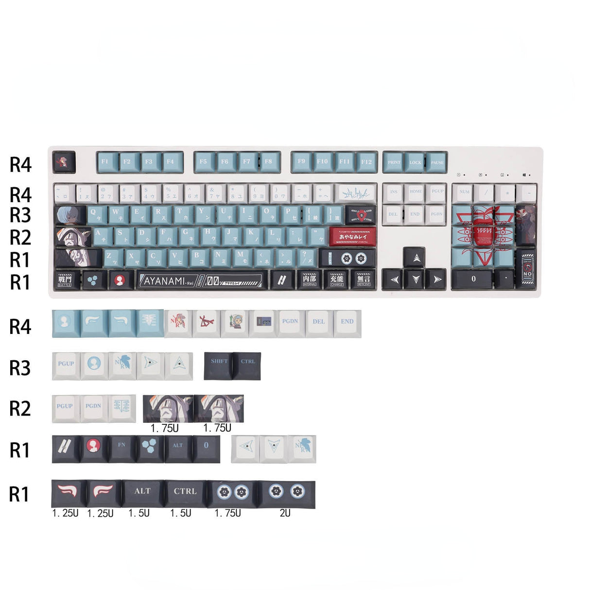 EVA Zero Machine Ayanami Keycap Set