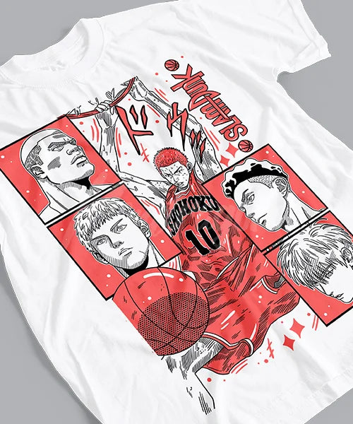 This tee captures the magic of Slam Dunk. If you're looking for more Slam Dunk merch, we have it all! Check out our anime merch now—free shipping!